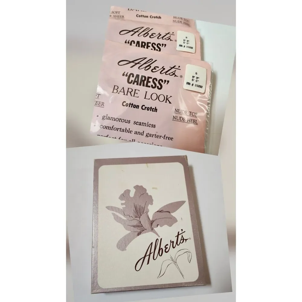 Albert’s Hosiery Vintage 3‑Pack Pantyhose Off Black Unopened